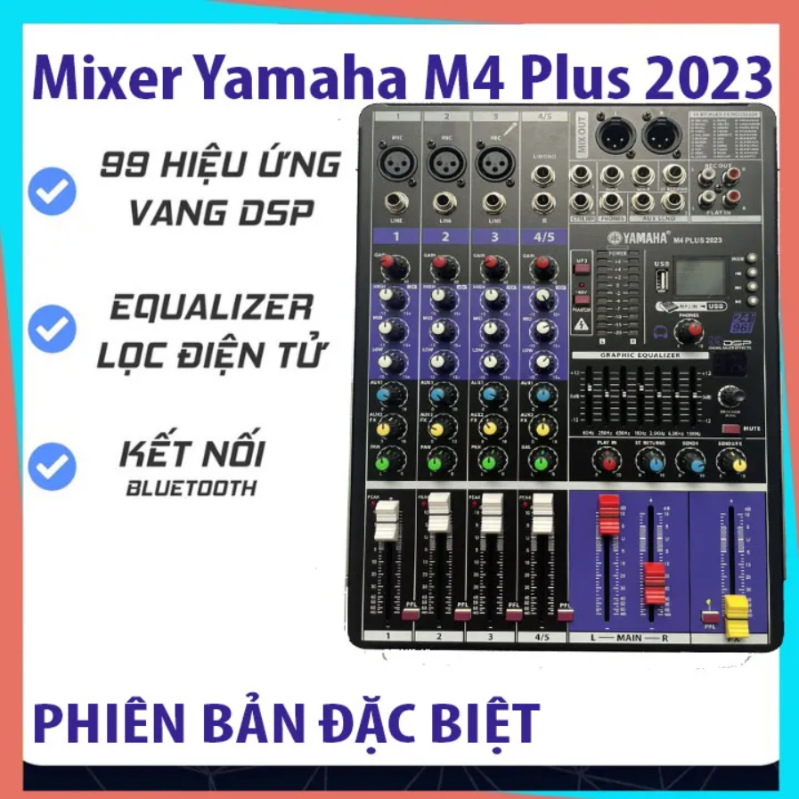 ( SIÊU PHẨM MỚI ) Bàn Trộn Âm Thanh Mixer YAMAHA M4 PLUS 2023 Chuyên Hát Karaoke Và Thu Âm Livestrea