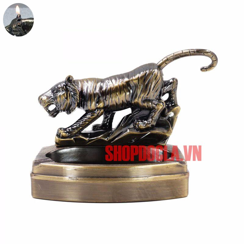 Gạt tàn thuốc kiêm bật lửa 12 con giáp mạ đồng nhiều hình