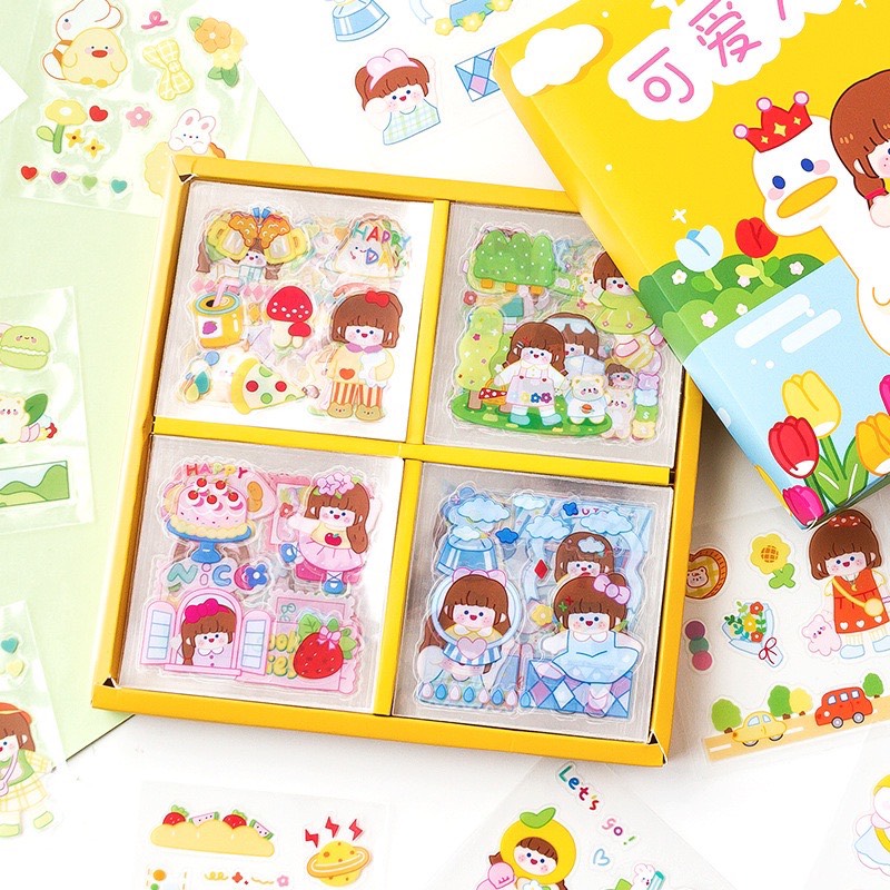 [ FULL SET 100] Set Sticker 100 Tấm Dễ Thương- Full Hộp