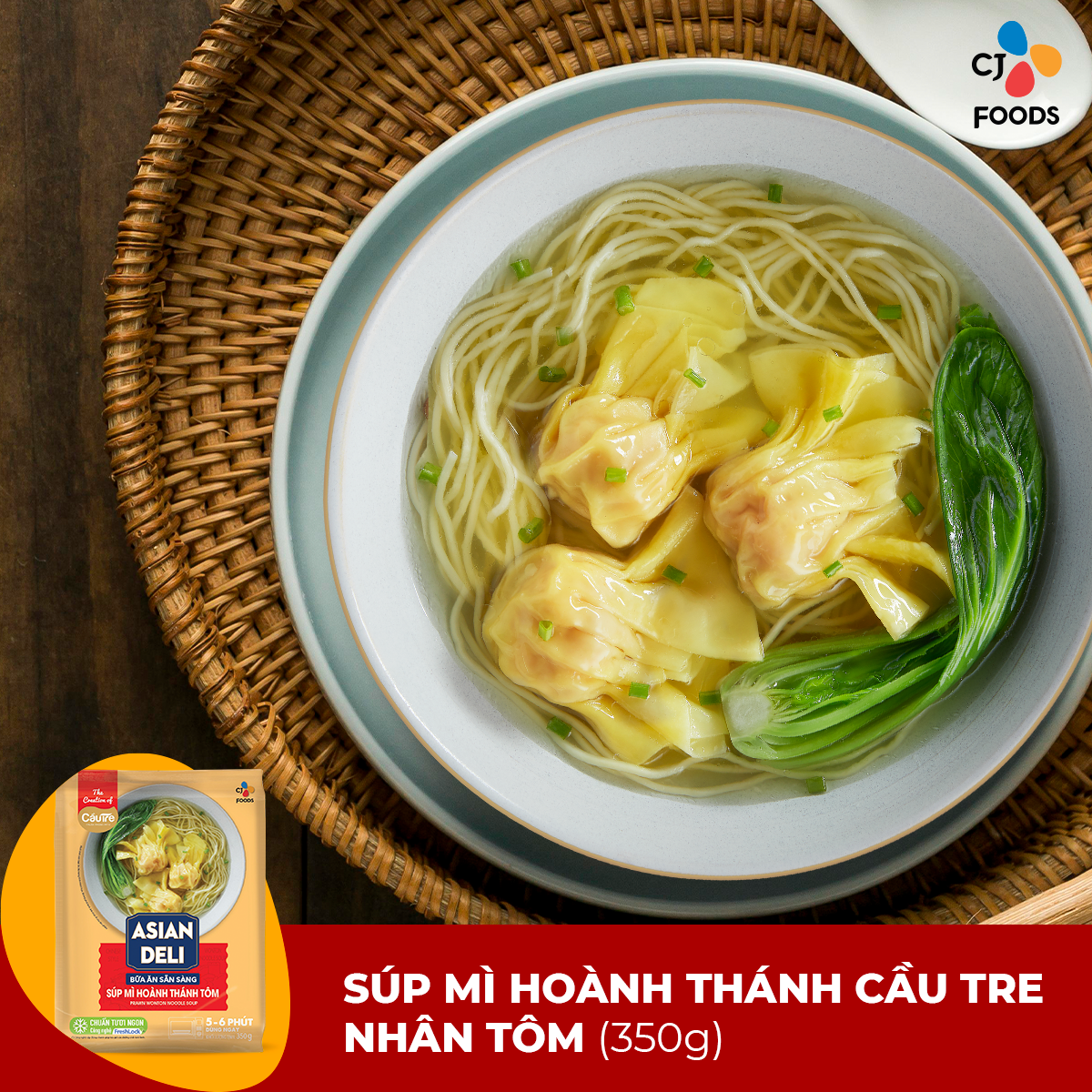 [HCM-HN] Hoành thánh ăn liền Asian Deli đủ vị (Súp hoành thánh, Súp mì hoành thánh)