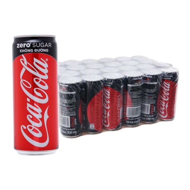 COCA COLA ZERO (KO ĐƯỜNG) 330ML 24 LON HOT SALE