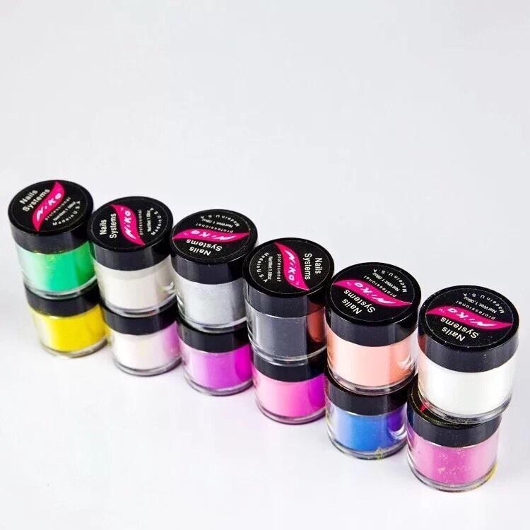 Set 12 hũ bột Niko xuất Mỹ, đắp hoa, đắp móng