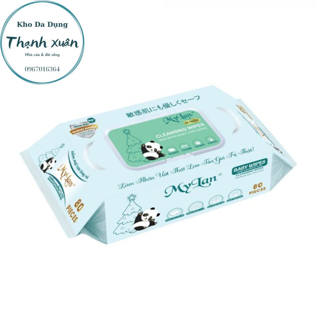 Combo 8 GÓI KHĂN ƯỚT MINI CAO CẤP MYLAN LỐC,8 MIẾNG/GÓI
