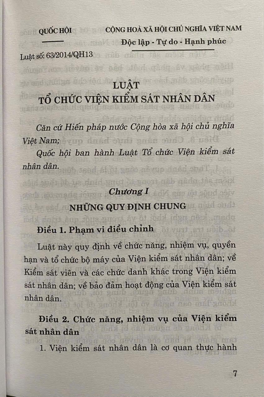 Luật Tổ Chức Viện Kiểm Sát Nhân Dân năm 2014