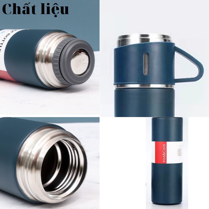 Bộ Bình Và 2 Ly Giữ Nhiệt VACUUM FLASK 500ml
