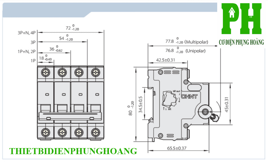 Aptomat - MCB CHINT 4 Pha (32A, 40A) loại NXB-63 6ka [CHÍNH HÃNG] [GIAO NHANH]