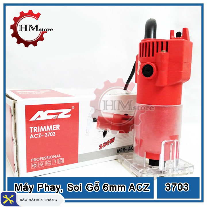 Máy Phay Gỗ Cầm Tay 6.35mm ACZ - Máy soi gỗ 6.35mm - Máy tạo rãnh gỗ , soi mộng gỗ - Công suất 350w - Bảo hành ACZ 6 tháng