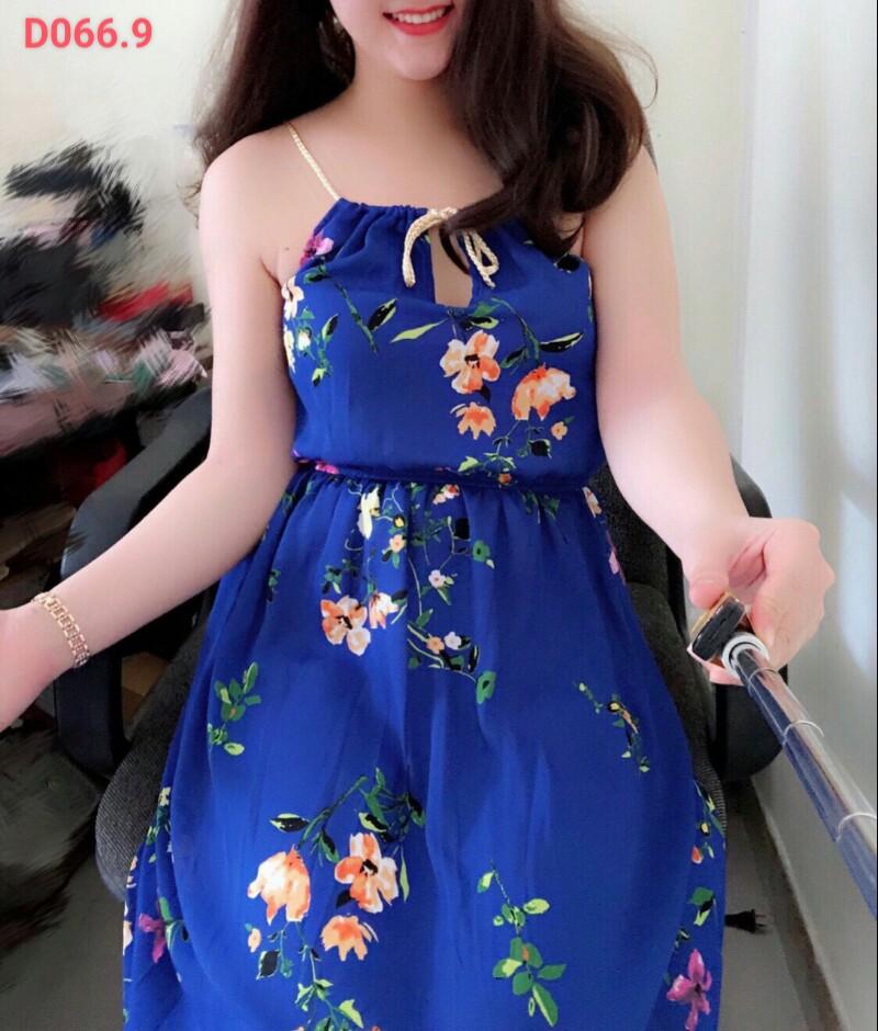 Đầm lụa maxi 2 dây-DT