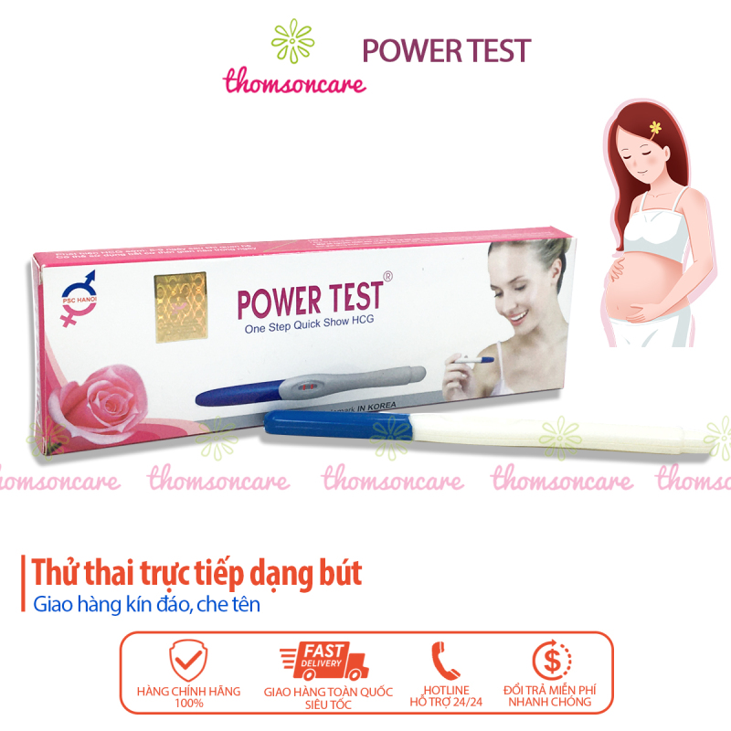 Bút thử thai Power Test điện tử - giao hàng kín đáo, che tên, test thai nhanh, chuẩn chính xác Hộp 1 bút nhập khẩu