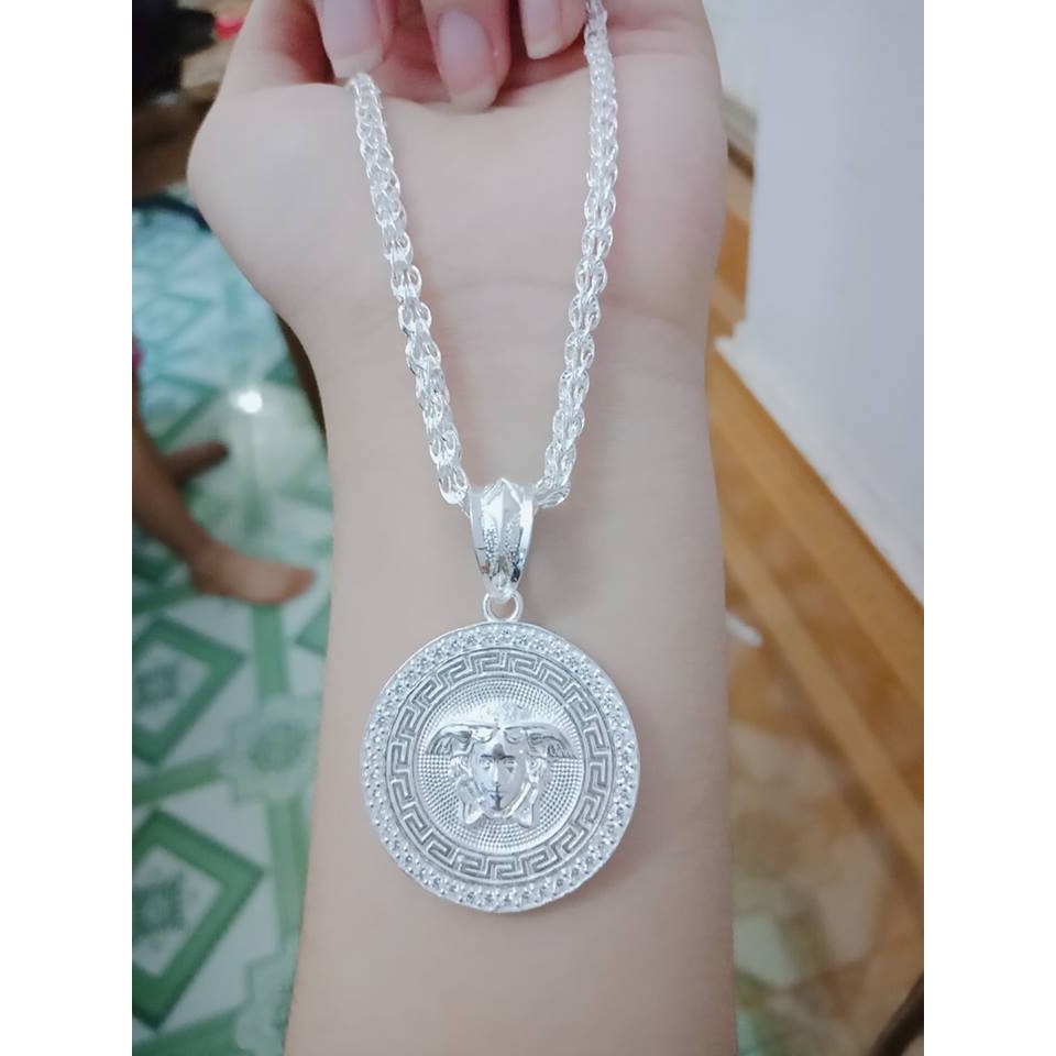 Bạc Hải Dương dây chuyền nữ bạc ý 9.25 kết hợp mặt sang trọng