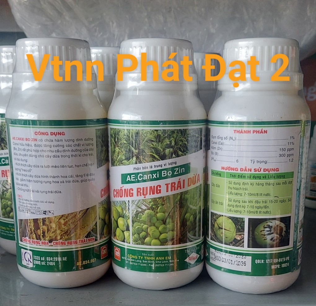 Chống rụng trái dừa (Phân bón lá  AE. CANXI BO ZIN) 500ml
