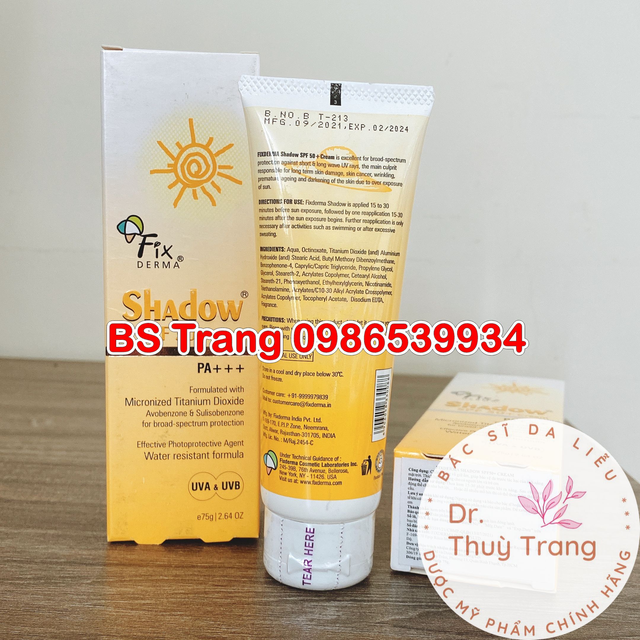 Kem chống nắng FixDerma Shadow Cream - 75gam