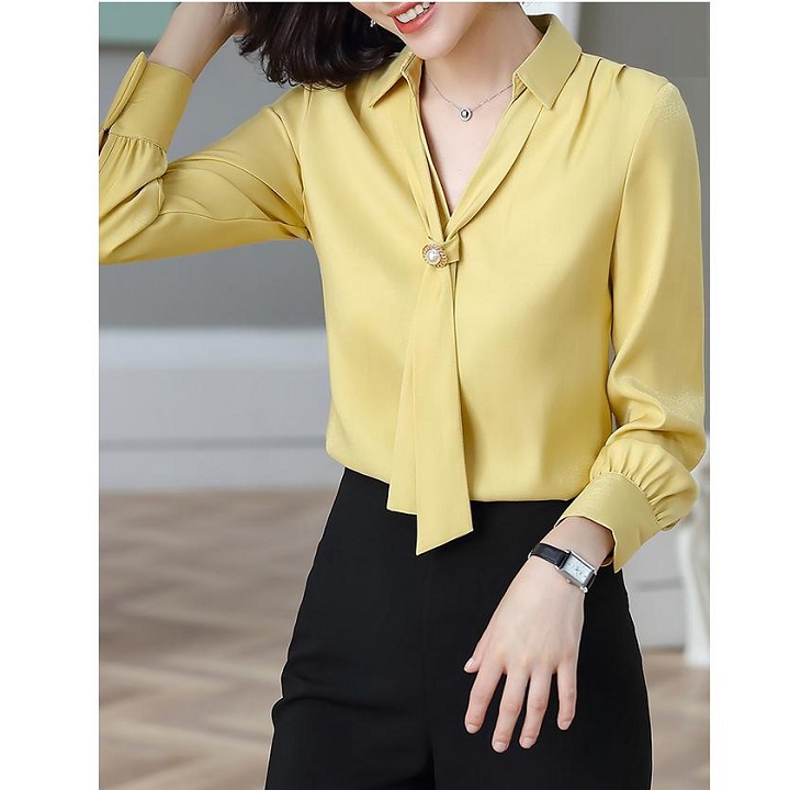 [PN FASHION]ÁO KIỂU NỮ TAY DÀI PHỐI CÀ VẠT- AP071