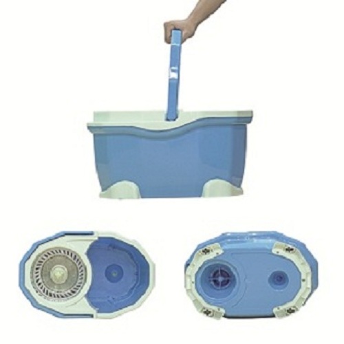 Megalife C Megahome 360-Degree Mop Set with Plastic Tray, Stainless Steel Washing Drum, Ultra-Light Mop