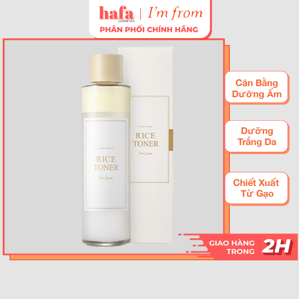 Nước hoa hồng cấp ẩm, dưỡng sáng da chiết xuất gạo i'm from rice toner 150ml _ i'm from chính hãng