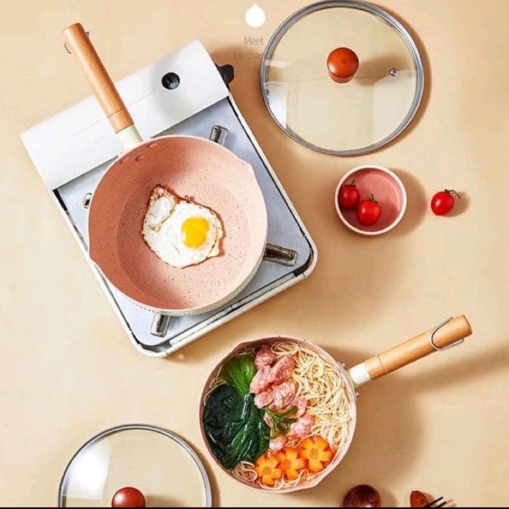 Chảo Sâu Lòng Bếp Từ vân đá 18cm dùng cho mọi loại bếp Chảo chống dính cao cấp bếp từ bếp điện