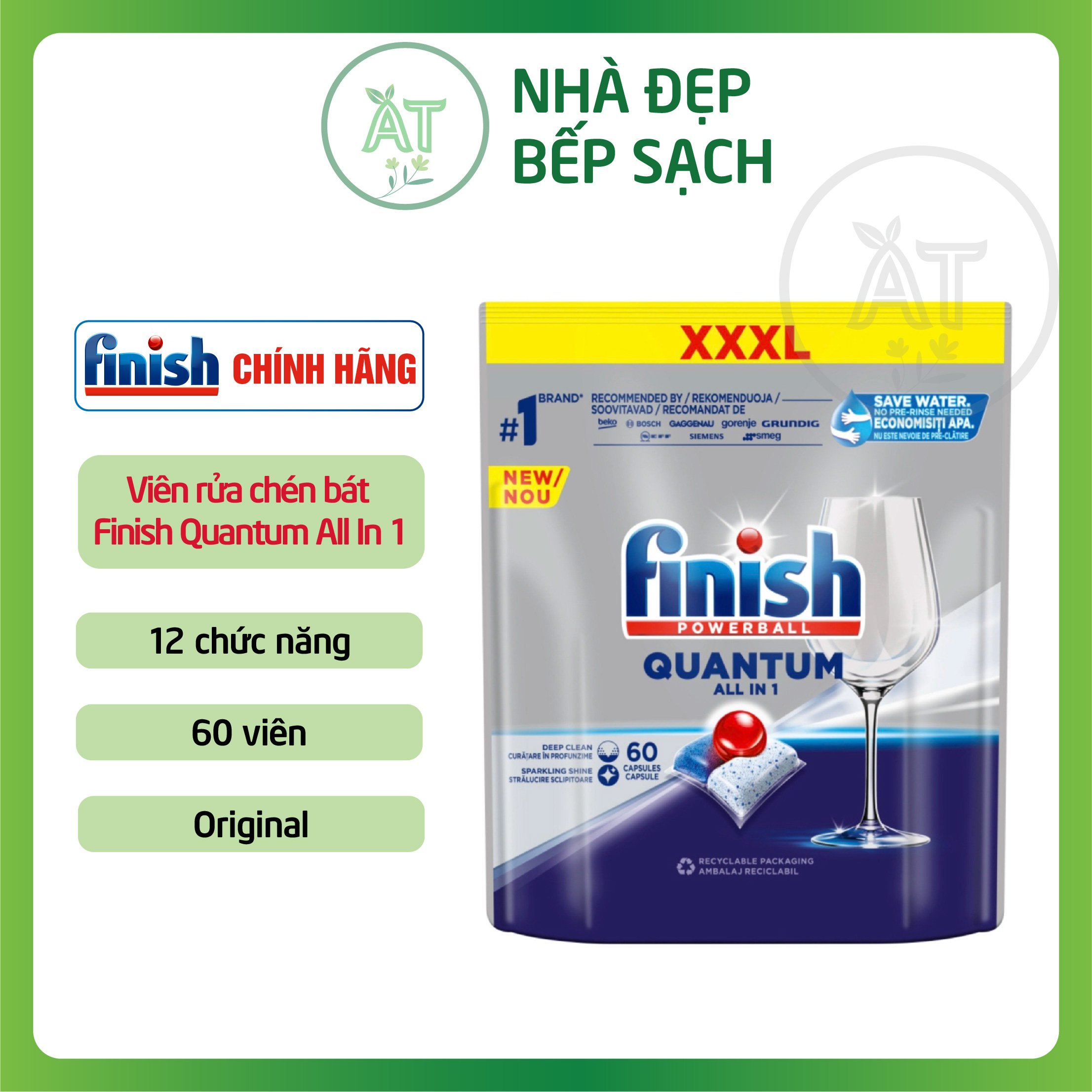 [HCM] Viên rửa Finish Quantum/ Quantum Ultimate/Ultimate Pro/ Ultimate Pro Eco 0% dùng cho máy rửa chén bát