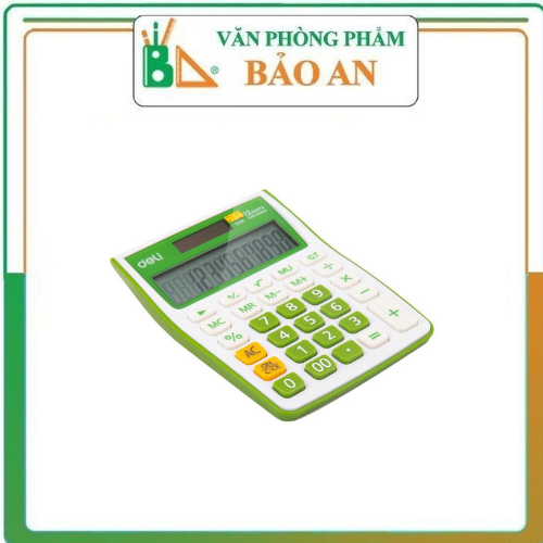 Máy tính kỹ thuật 12 số deli, đen, cam, xanh dương, xanh lá e1238
