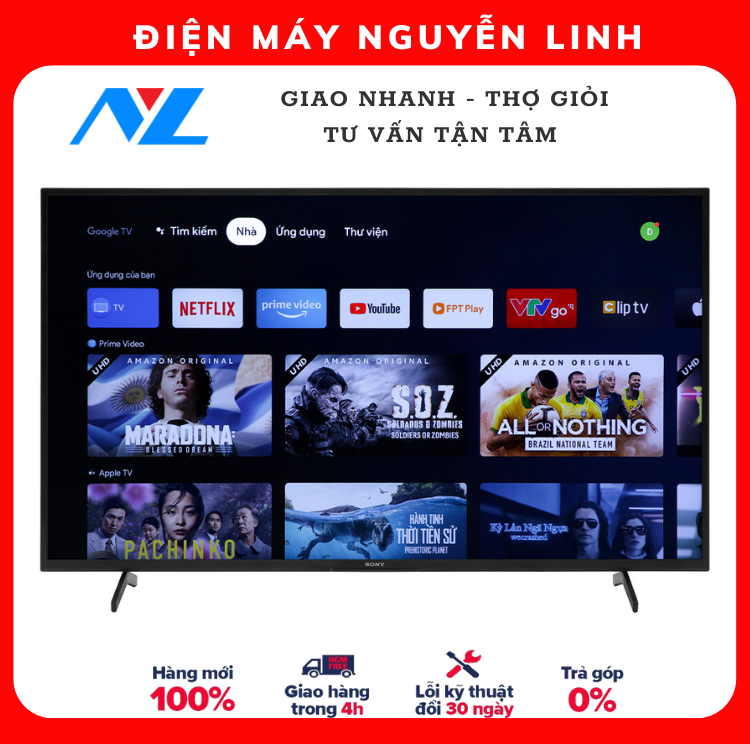 Smart Tivi 4K Sony KD55X75K 55 inch Google TV MixASale