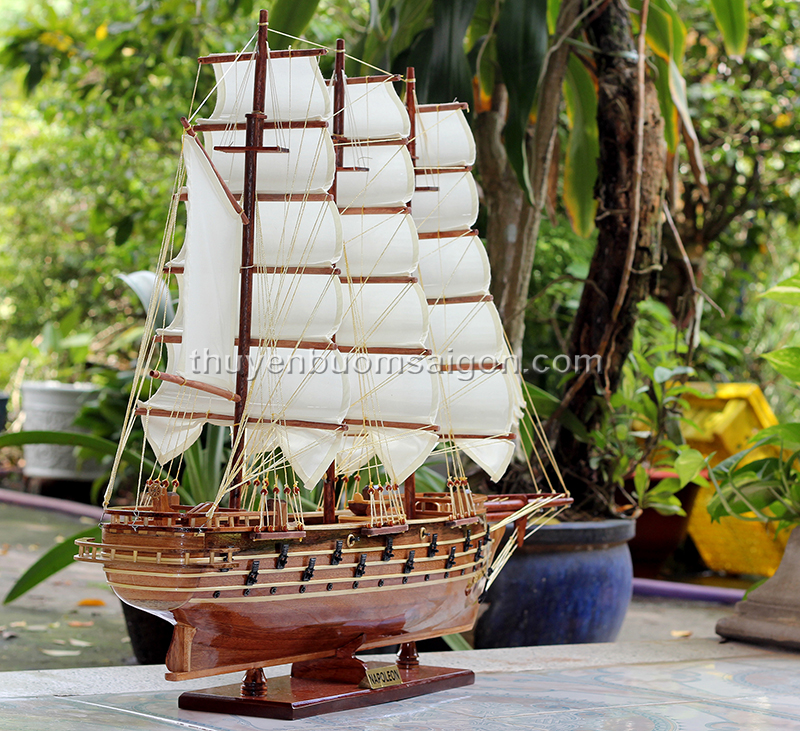 Mô hình thuyền buồm gỗ trang trí Napoleon dài 100cm