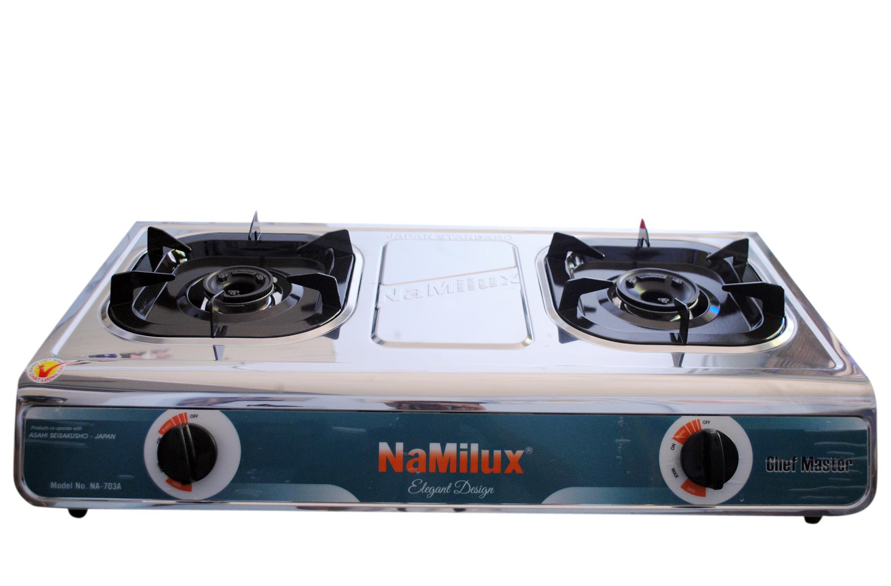 BẾP GAS ĐÔI NAMILUX NA-703 ASM ( KT: 71x40x15mm )