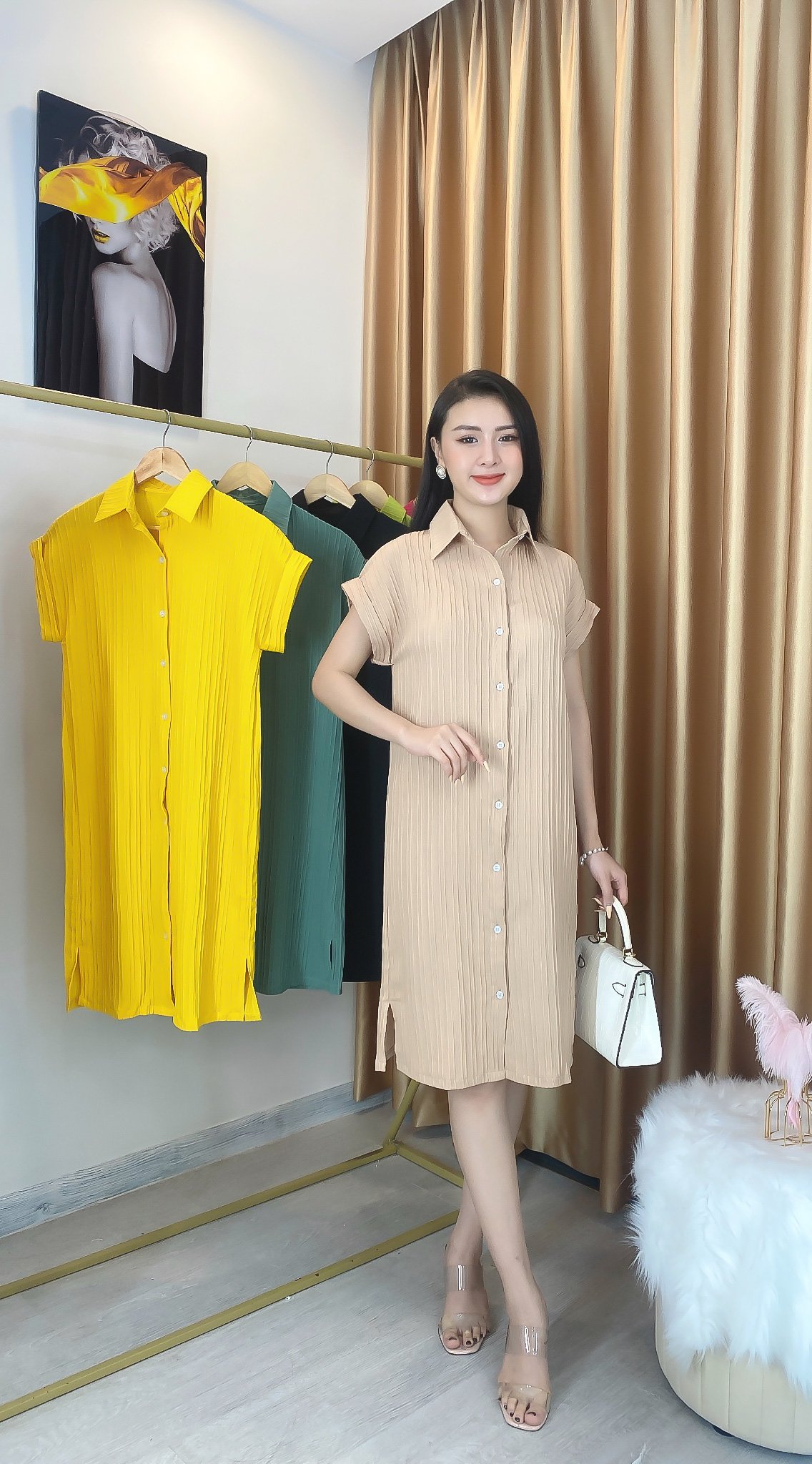 Đầm Sơ Mi Suông Công Sở AMTD117