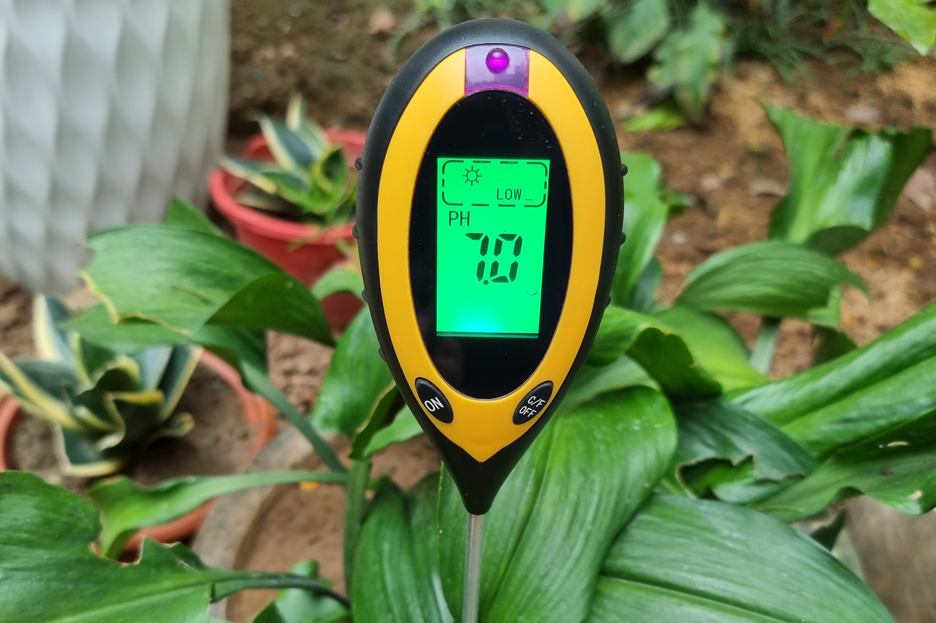 Máy đo độ PH Đất 4 trong 1 (PH, Độ ẩm, Ánh sáng, Nhiệt độ) chất lượng cao có đèn màn hình