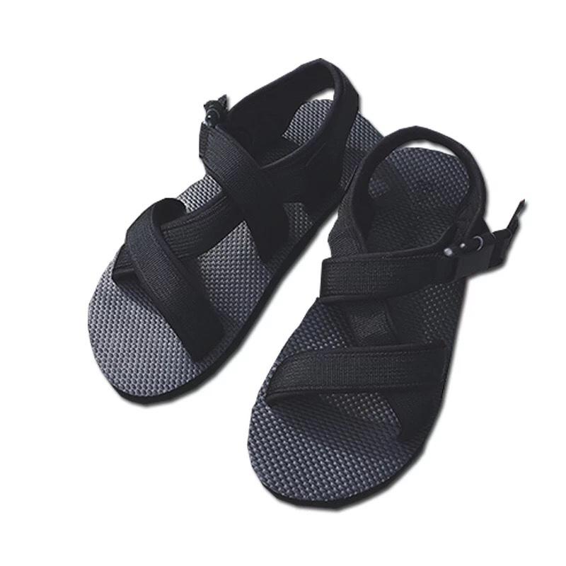 (video thật ) Sandal Nam Đế Cao Su CHAACOO  Màu ( Đen)