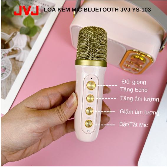 Loa bluetooth mini karaoke kèm mic ALOHA PKV YS-103 Không dây, kèm 01 mic hát công suất 5W - Bảo hành chính hãng 06 Tháng