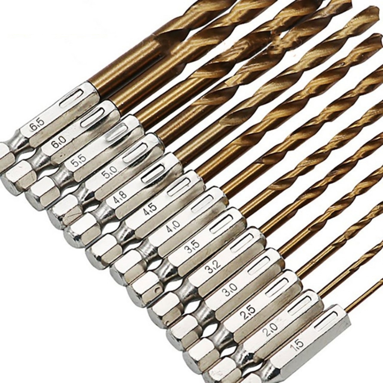Mũi Khoan Thép Gió HSS Titanium Chuôi Lục Giác phi 1.5 - 6.5mm