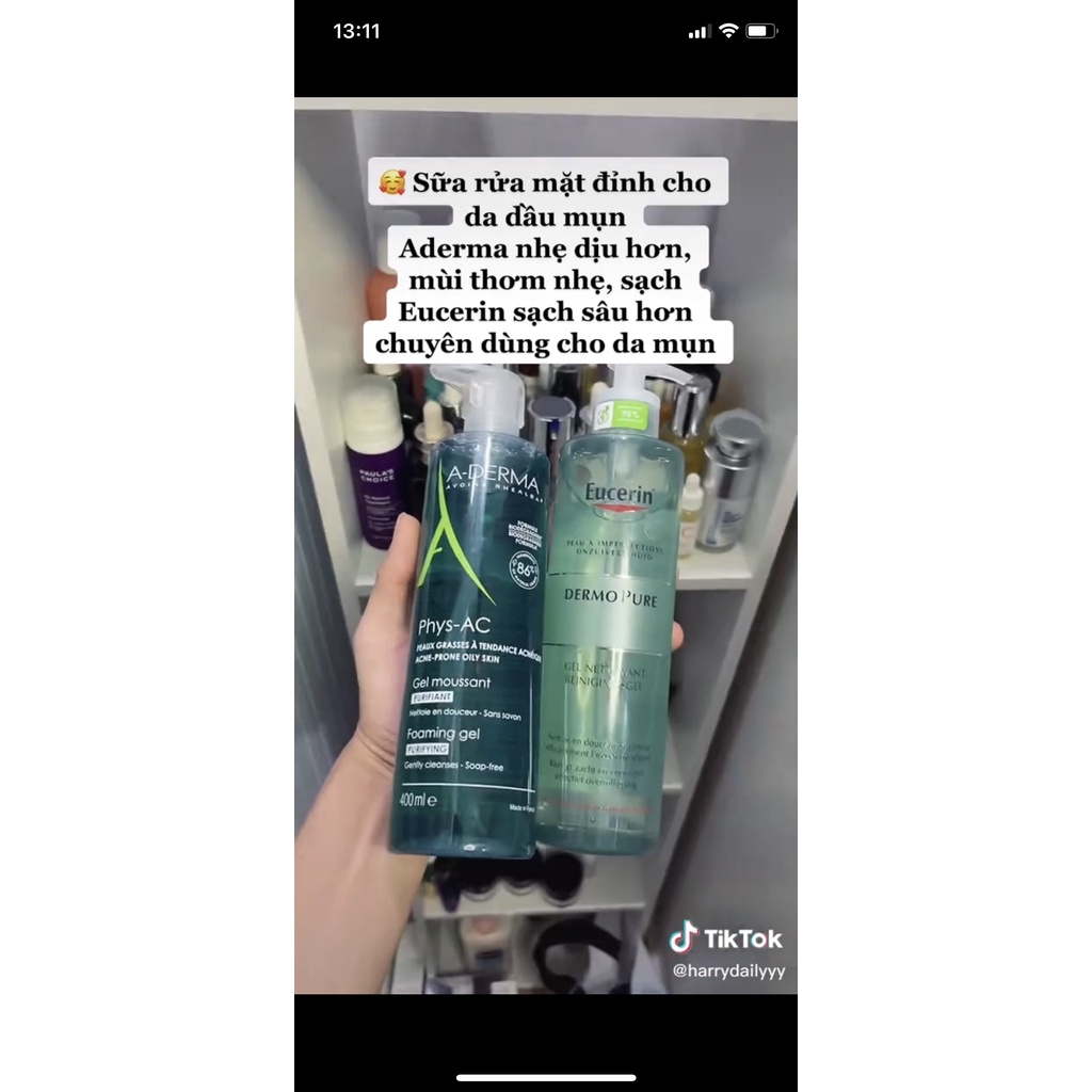 Gel rửa mặt Eucerin ProAcne Solution Cleansing Gel 400ml | Unknown Beauty