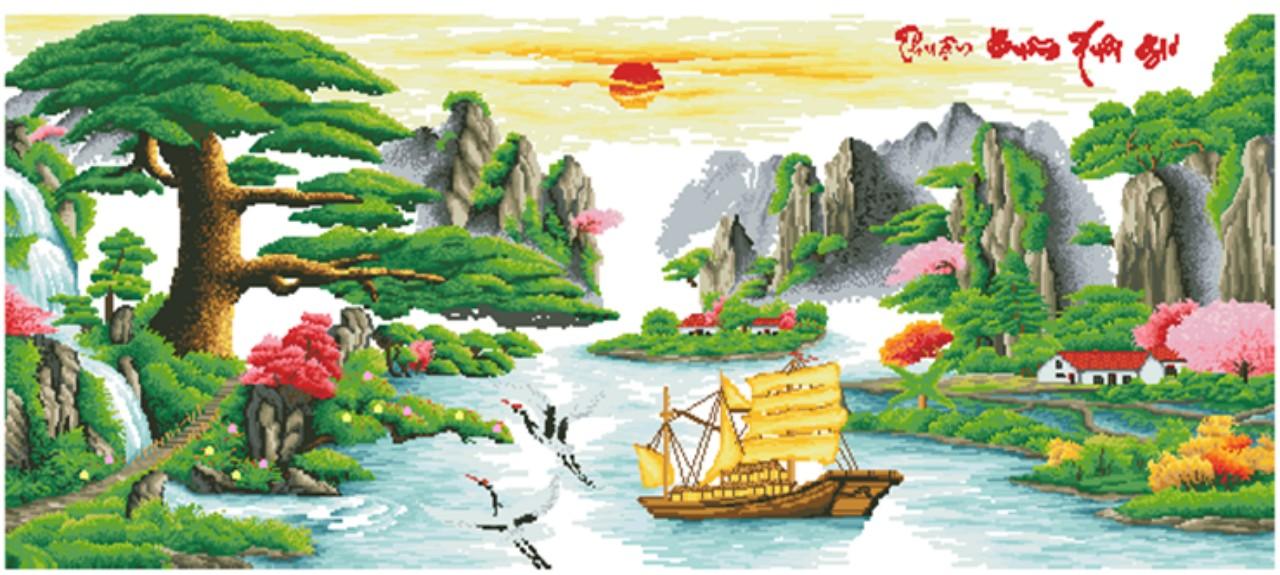 [HCM]Tranh thêu thuận buồm xuôi gió DV6077