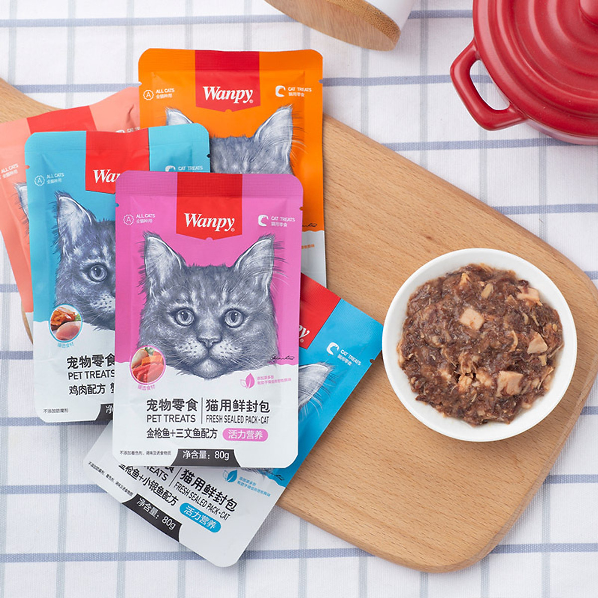 COMBO 5 gói Pate cho mèo Wanpy 80gr