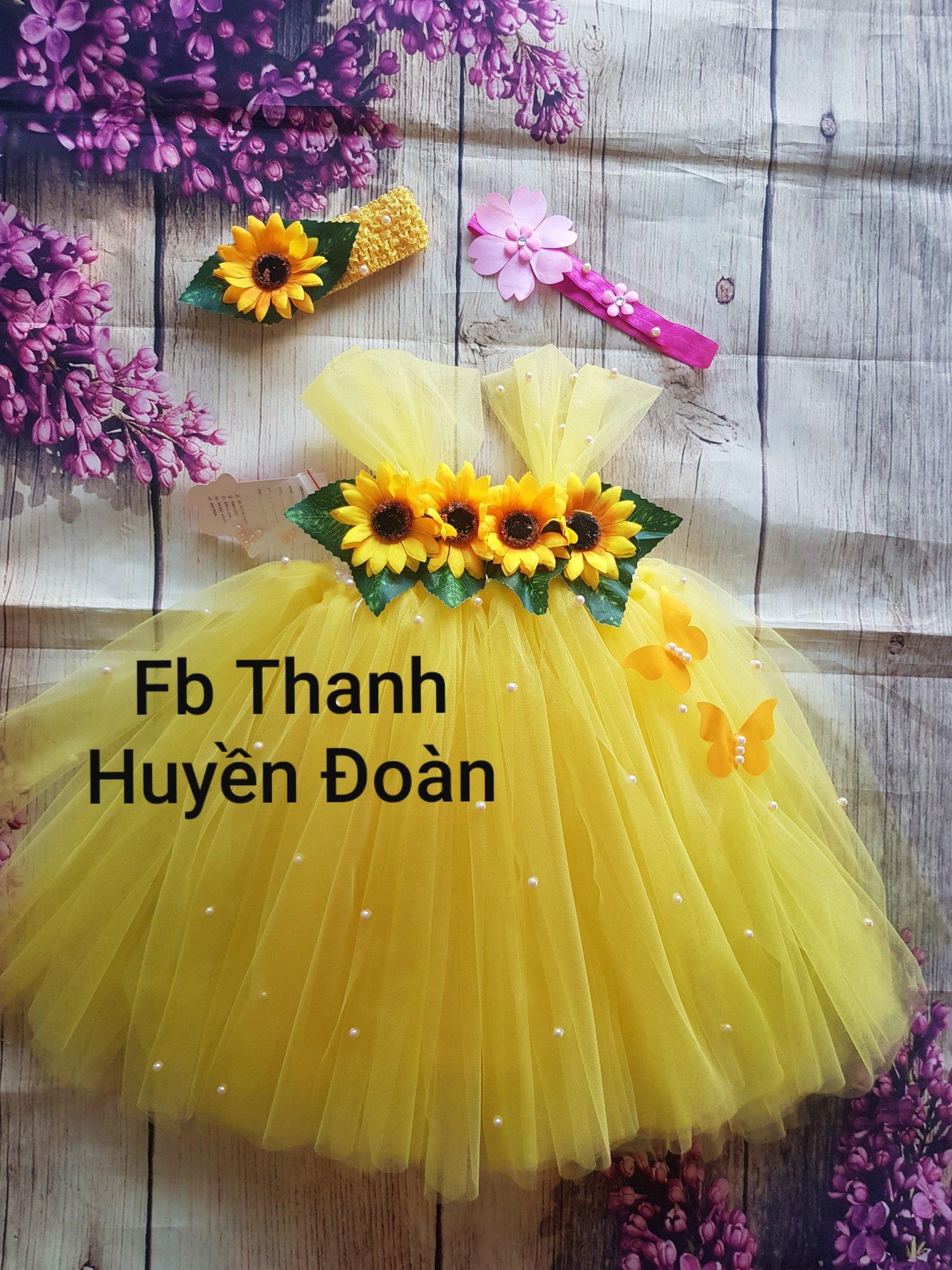 Váy hoa hướng dương bé  gái