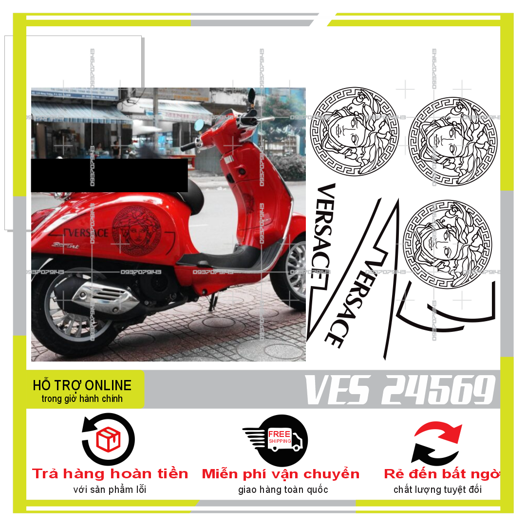 TEM RỜI VESPA VERSACE IN DECAL TRONG