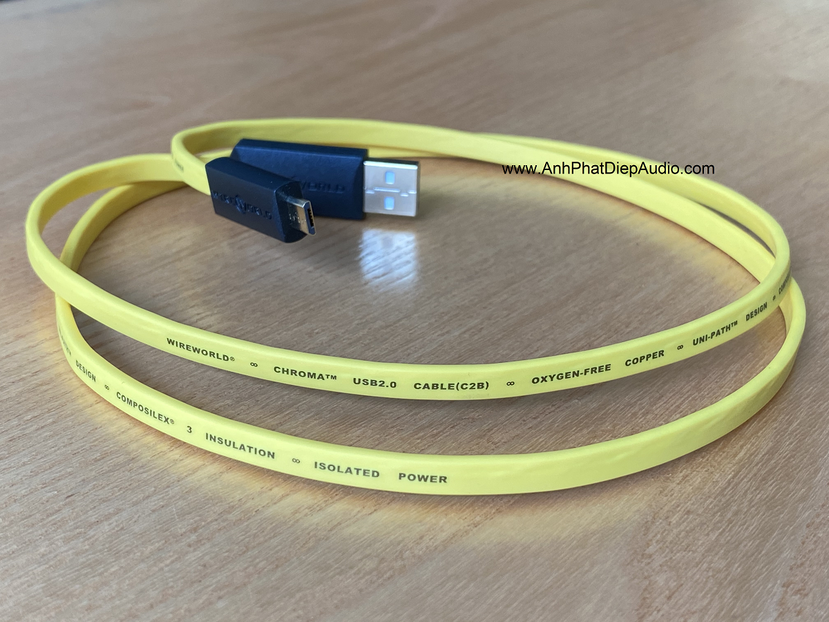 Dây usb WIREWORLD Chroma 8 USB 2.0 A to Micro B Audio Cables 1M