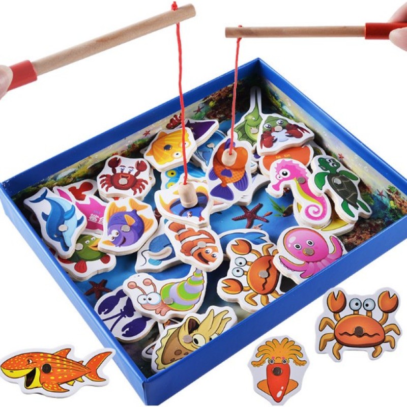 Hộp đồ chơi câu cá nam châm 2 cần 32 chi tiết cho bé
