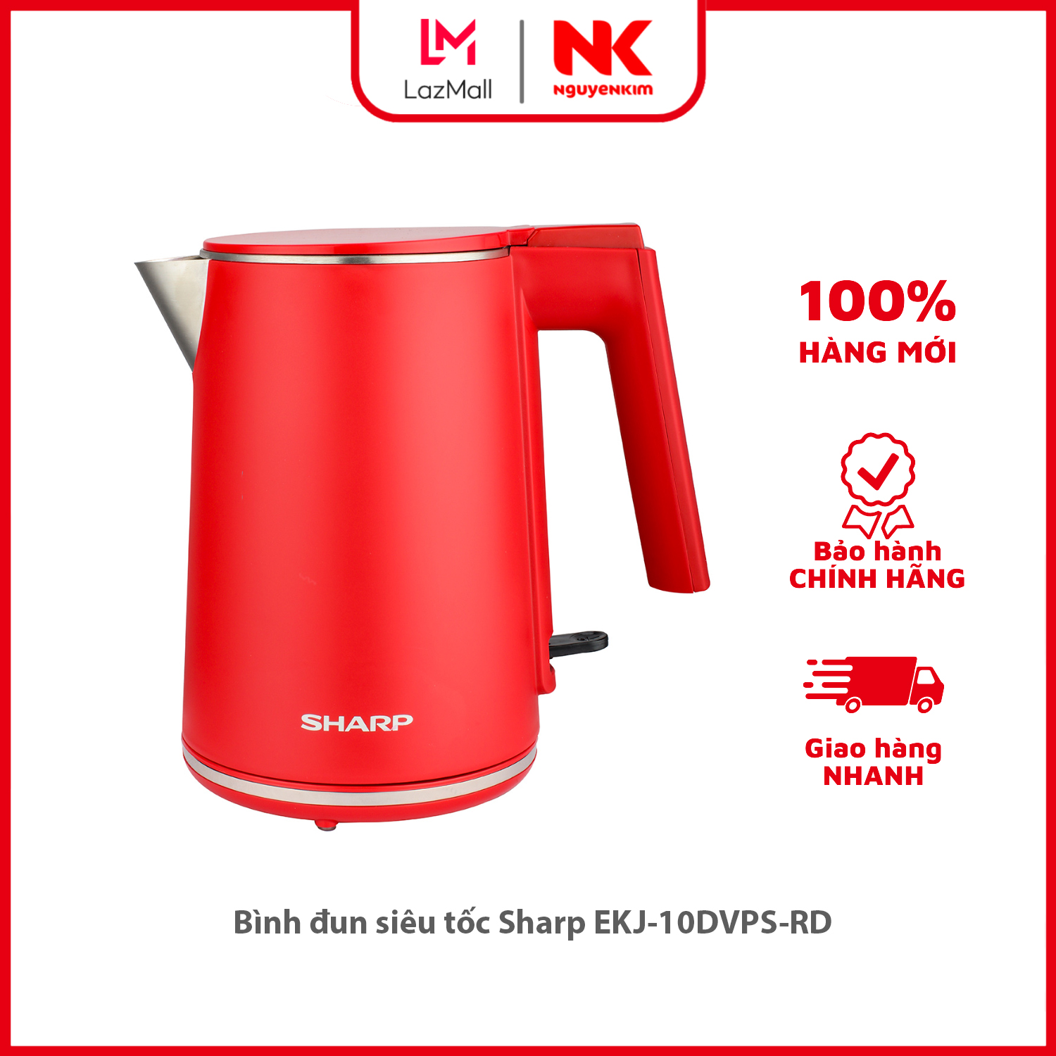 Bình đun siêu tốc sharp ekj-10dvps-rd