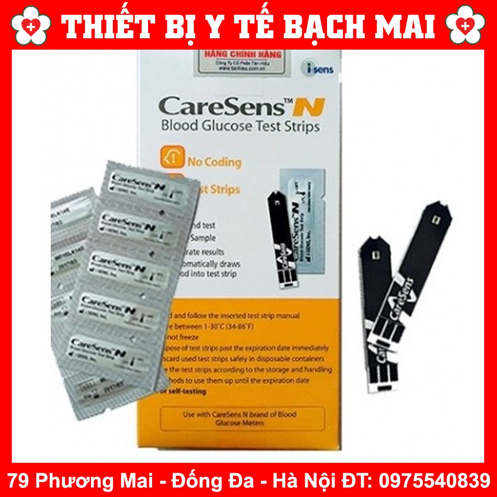Que Thử Đường Huyết Caresen, CaresensN Hộp 25 Test