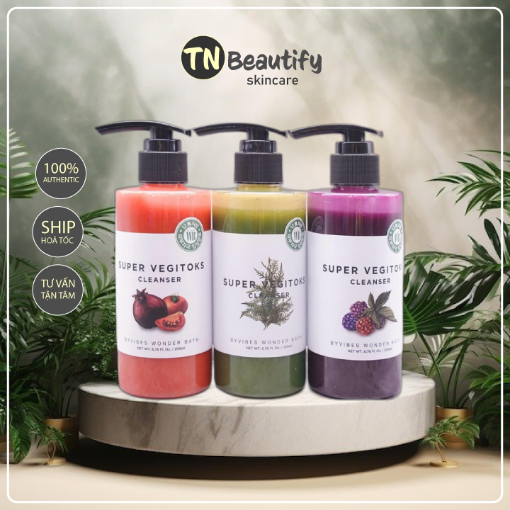 Sữa Rửa Mặt Thải Độc Rau Củ Wonder Bath Super Vegitoks Cleanser