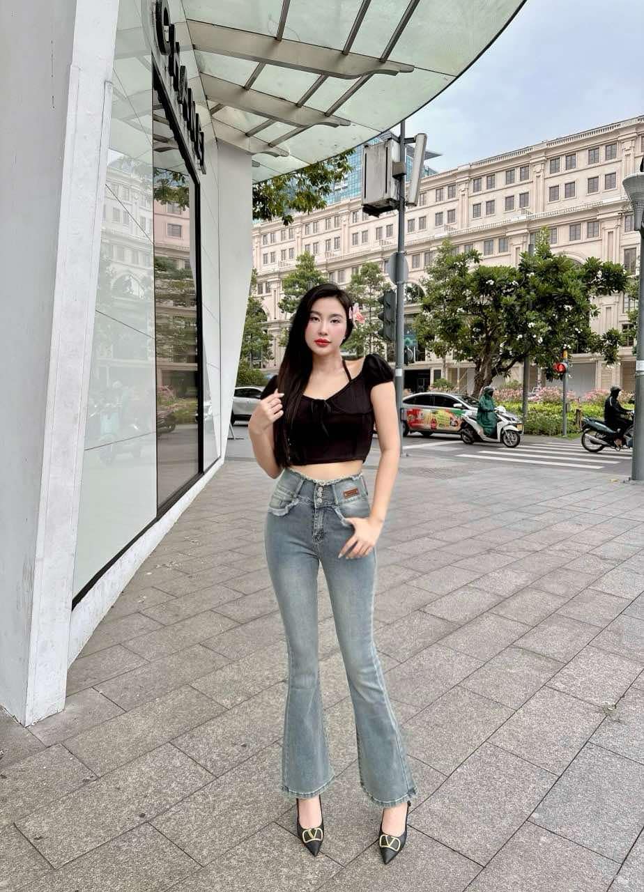 [HCM]Quần Jeans Nữ Ống Loe Dài Thời Trang