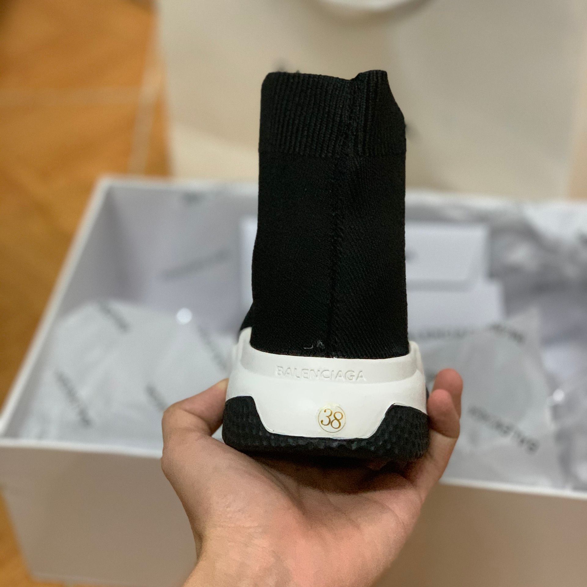Giày Sneaker Speed Trainers Black White ( Full box)