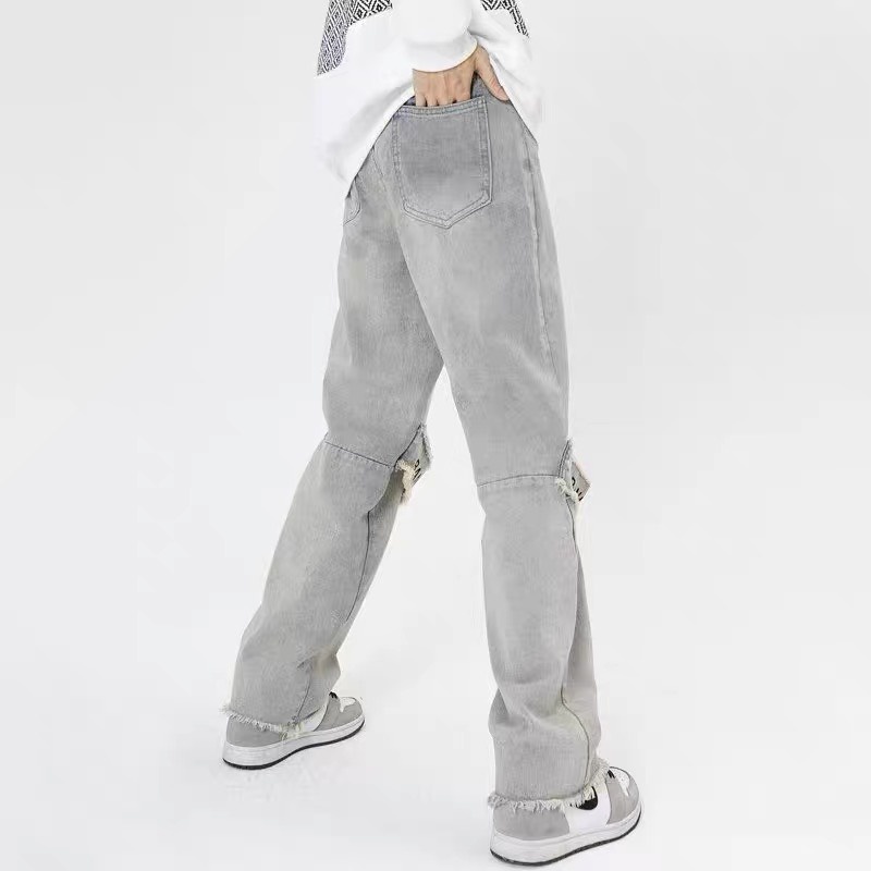 Quần jean nam họa tiết bấm đầu gốiquần jean nam nữ Miuzi DT168