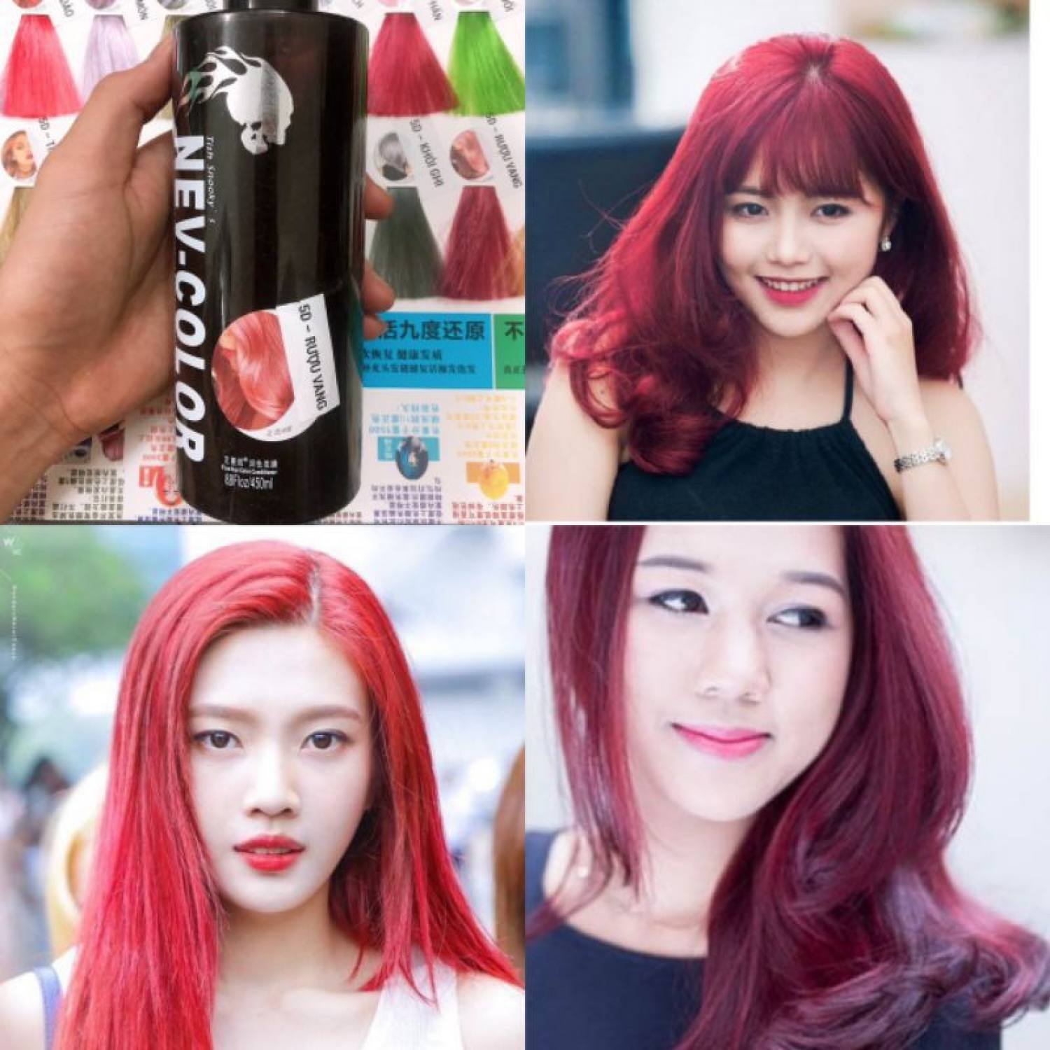 Thuốᴄ nhuộm phủ bóng màu rượυ vang chính hãng 5d nev-color