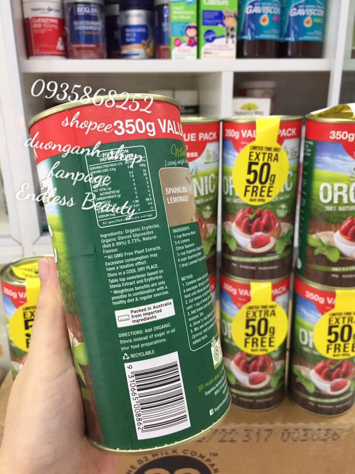 Đường ăn kiêng Stevia Organic 350g