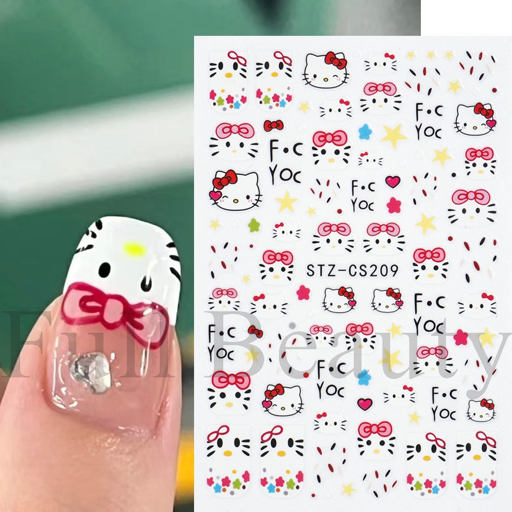 Sticker dán móng 3D nail chủ đề hoạt hình cute, hình dán móng tay dễ thương đơn giản