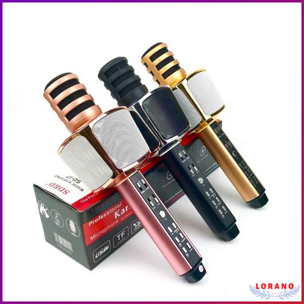 Micro hát karaoke Bluetooth SD17 cao cấp - Mic cầm tay mini, Micro hát karaoke Bluetooth kèm loa không dây SD17- Bass cực chuẩn hỗ trợ cổng cắm thẻ nhớ jack 3.5mm, Nghe Nhạc Cực Hay, Mic Bắt Giọng Rất Tốt