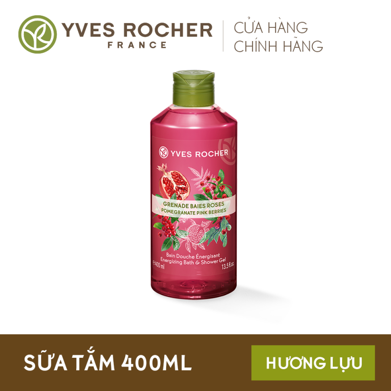 Gel Tắm Yves Rocher Pomegranate Pink Berries Energizing Bath And Shower Gel 400ml