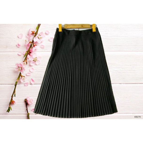 Chân váy Xếp Li Midi Dập Ly  Nữ Cao cấp