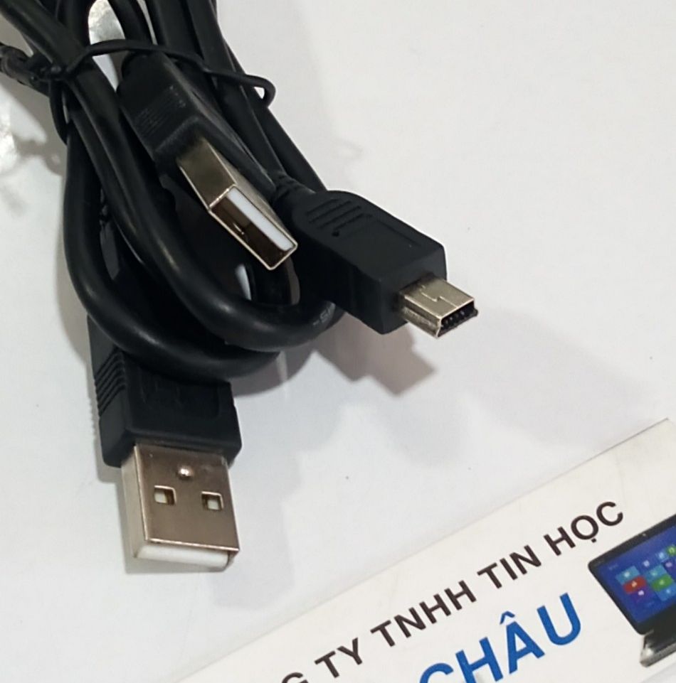 Cáp Mini USB: 2 đầu USB ra Mini USB (Cáp kts Mp3 - Hình Thang) / Cáp dài 60Cm